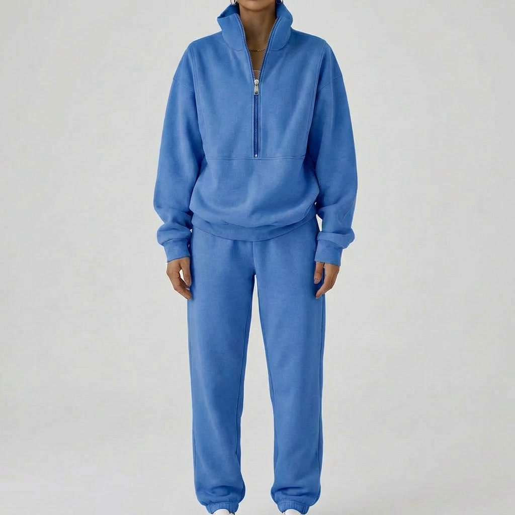 Pullover Comodo per Tuta con Zipper per Donne