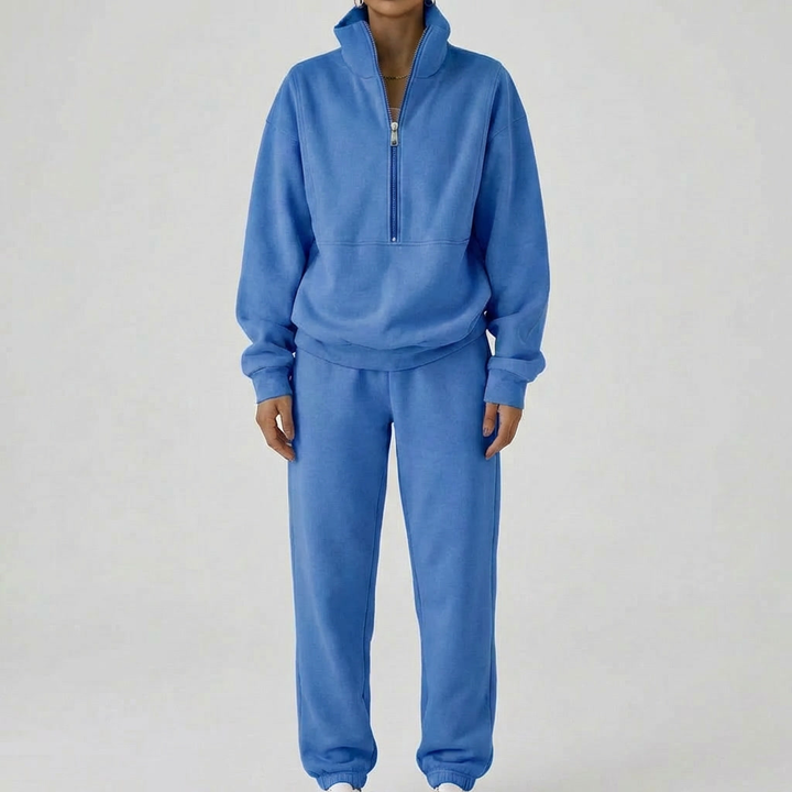 Pullover Comodo per Tuta con Zipper per Donne