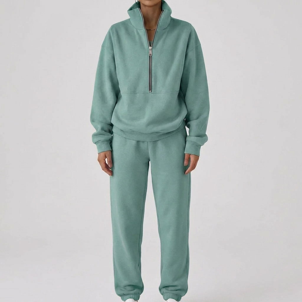 Pullover Comodo per Tuta con Zipper per Donne