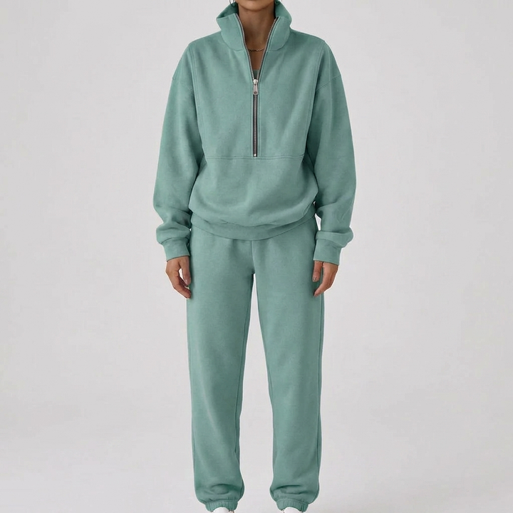 Pullover Comodo per Tuta con Zipper per Donne