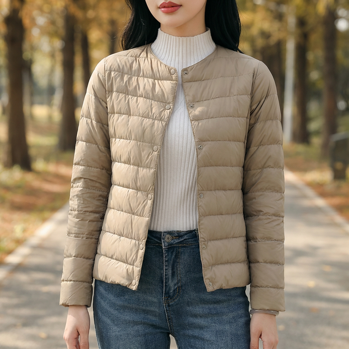 Puffer Senza Collo Primavera e Inverno per Donne