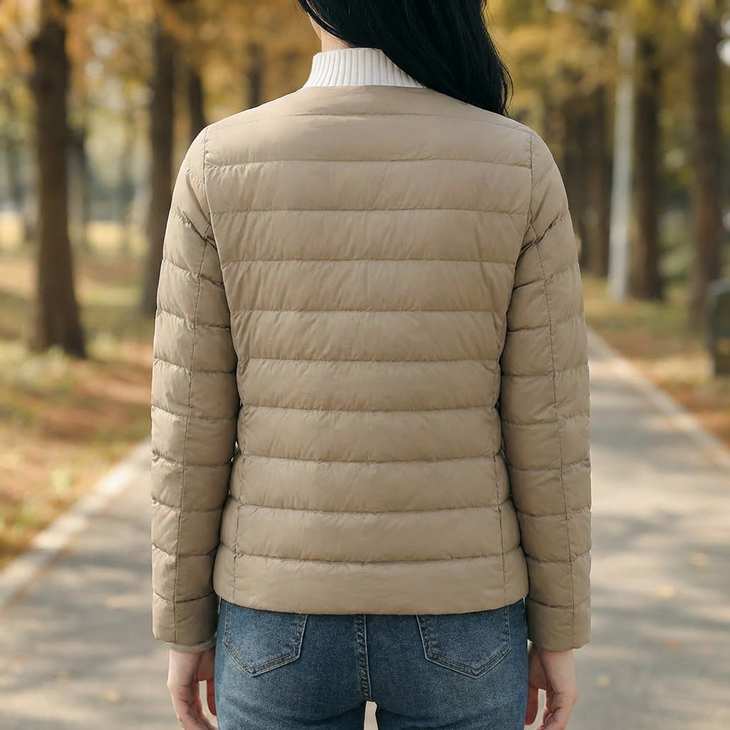 Puffer Senza Collo Primavera e Inverno per Donne