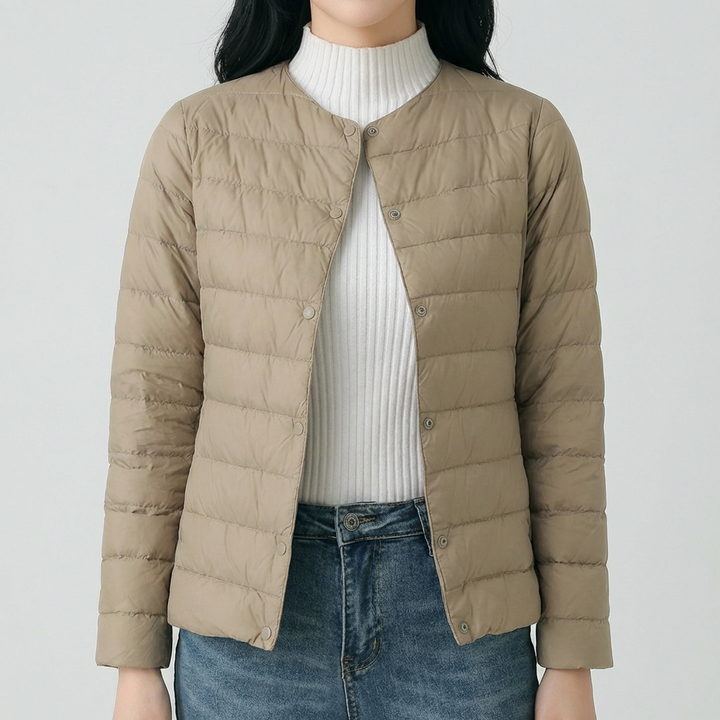 Puffer Senza Collo Primavera e Inverno per Donne