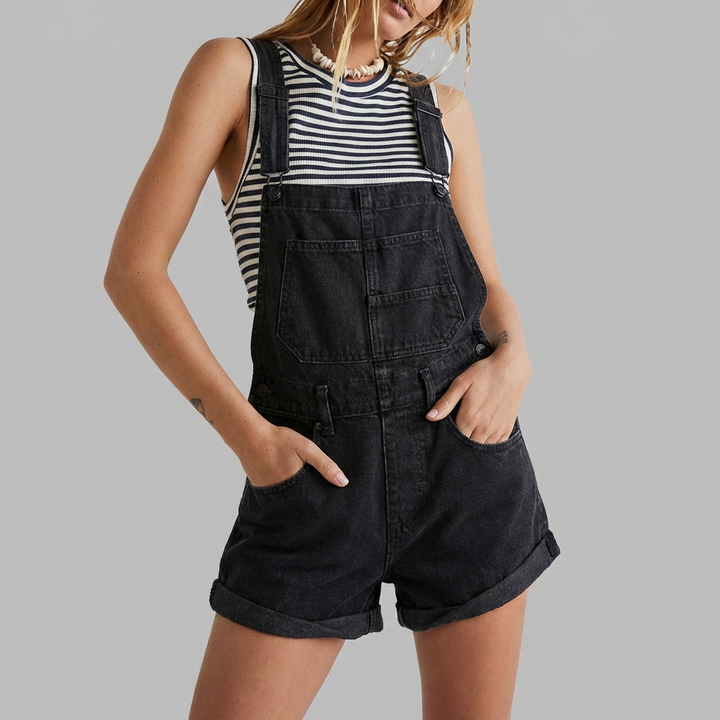 Salopette Denim Senza Maniche Casual Chic