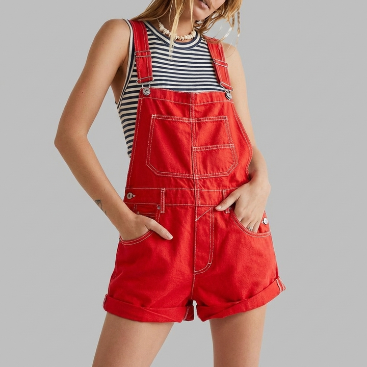Salopette Denim Senza Maniche Casual Chic