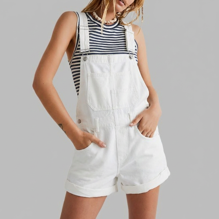 Salopette Denim Senza Maniche Casual Chic
