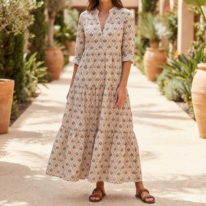 Abito Lungo Stile Boho Vintage Charm per Donna