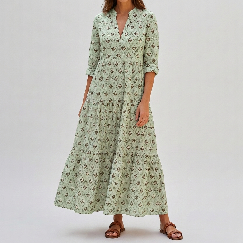 Abito Lungo Stile Boho Vintage Charm per Donna