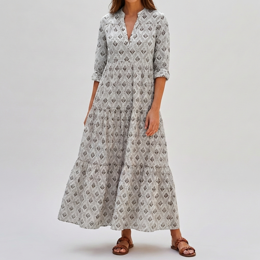 Abito Lungo Stile Boho Vintage Charm per Donna