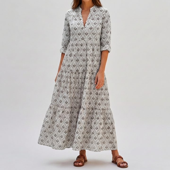 Abito Lungo Stile Boho Vintage Charm per Donna