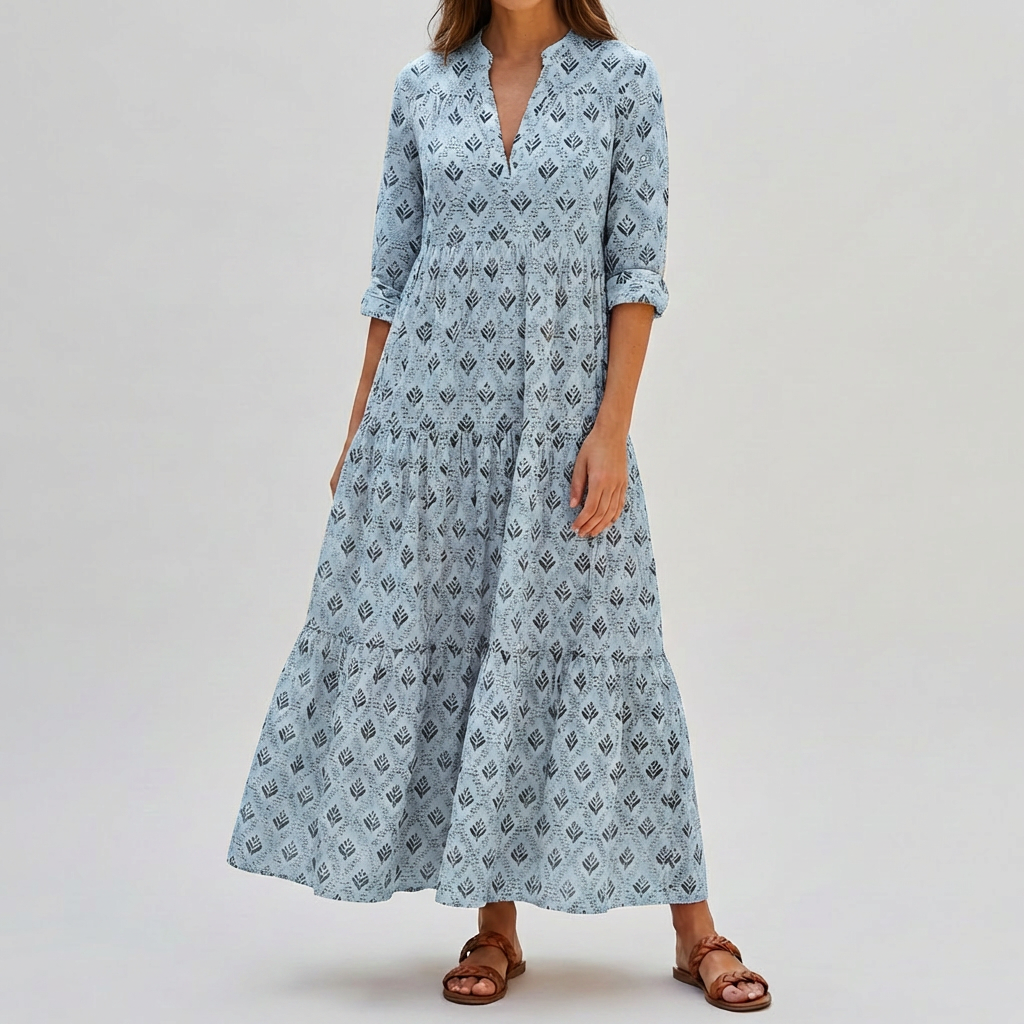 Abito Lungo Stile Boho Vintage Charm per Donna