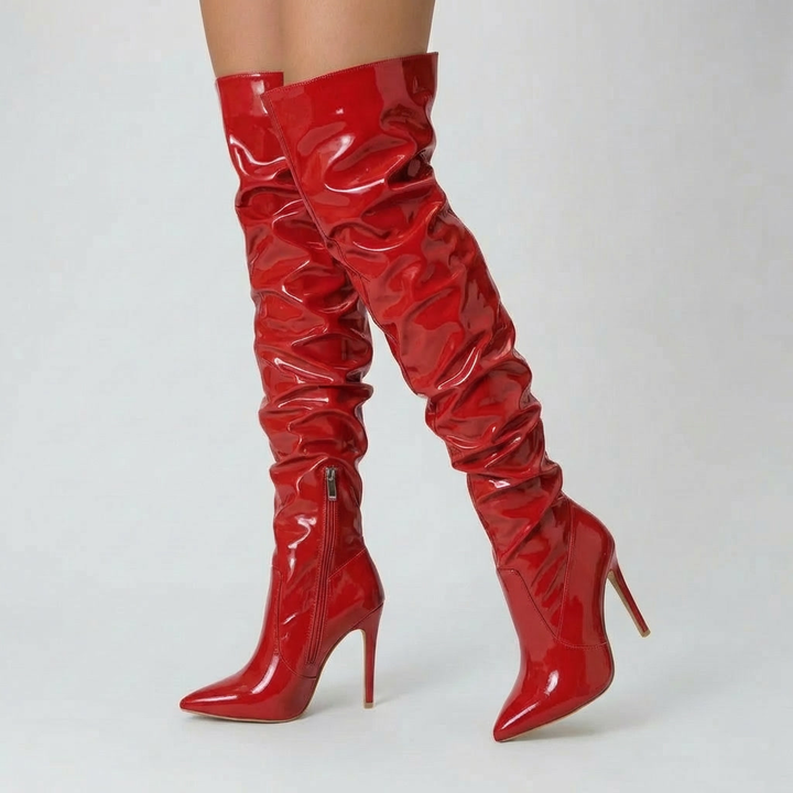 Stivali sopra il ginocchio con tacco stiletto per donne