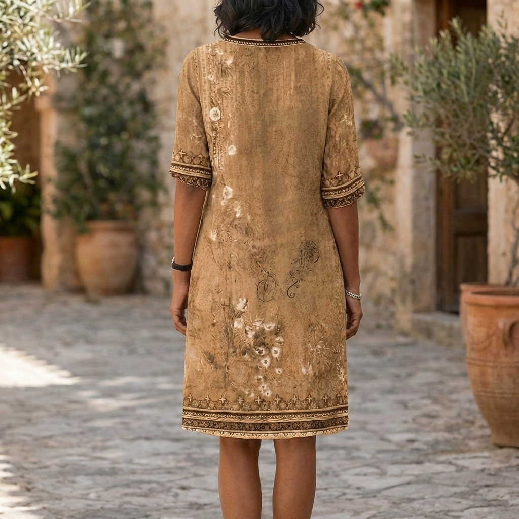 Abito Boho Floreale con Volant Senza Sforzo e Confortevole