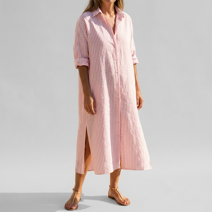 Abito Camicia Maglia Lunga Elegante da Donna