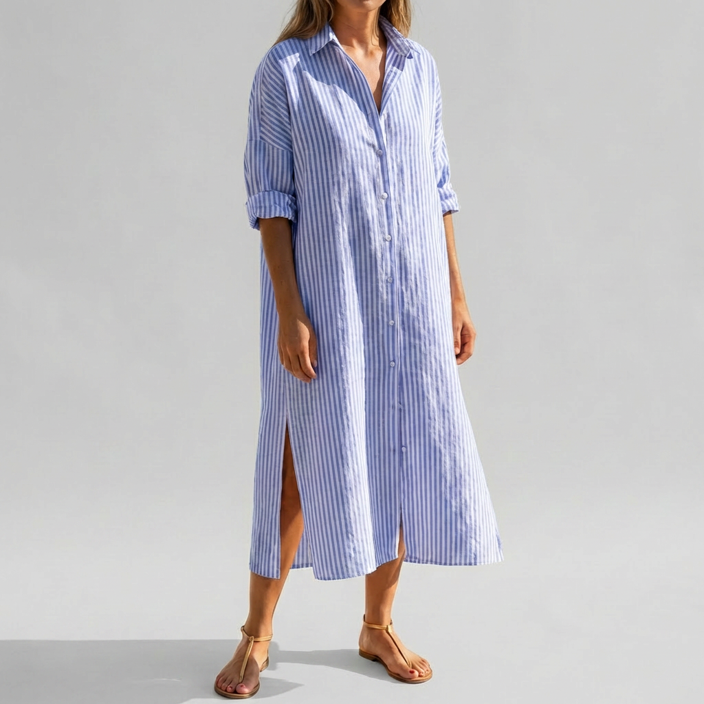 Abito Camicia Maglia Lunga Elegante da Donna