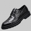 Scarpe Oxford a Lacci Chiusi in Pelle per Uomo