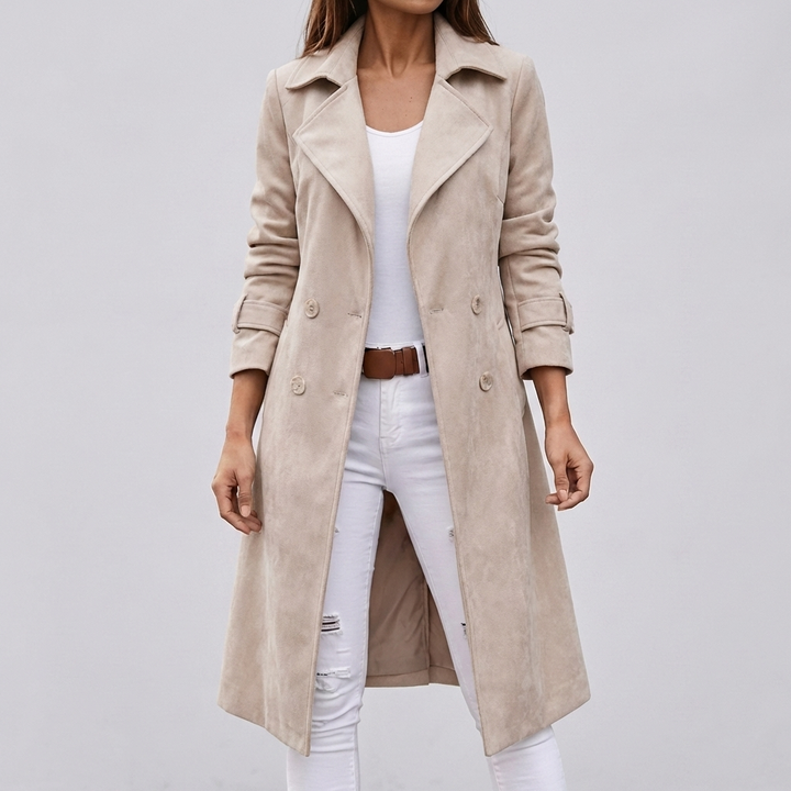 Cappotto Doppio Petto Simile alla Lana per Donne