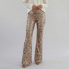 Pantaloni Flare Alti in Paillettes da Donna