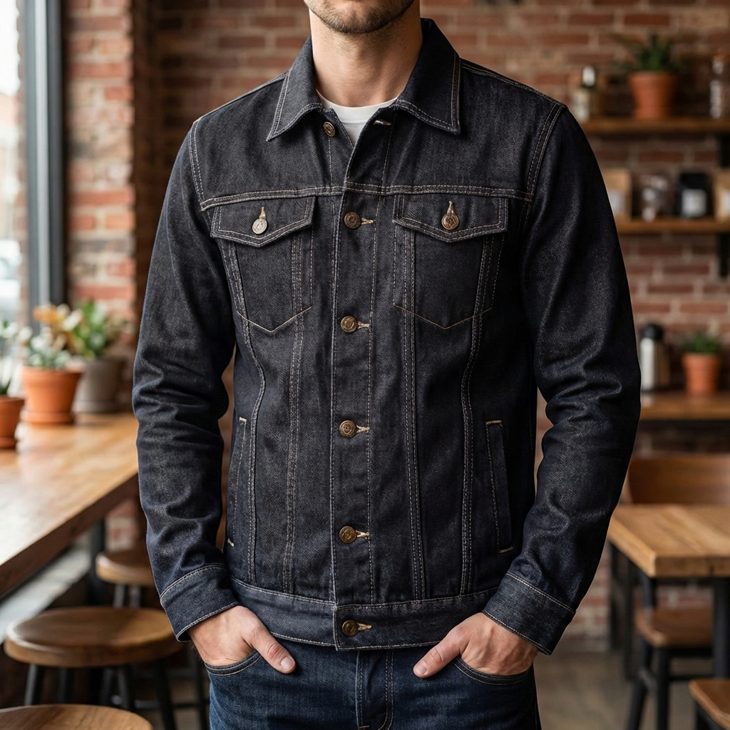 Giacca Trucker in Denim per Uomini
