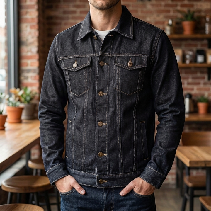 Giacca Trucker in Denim per Uomini