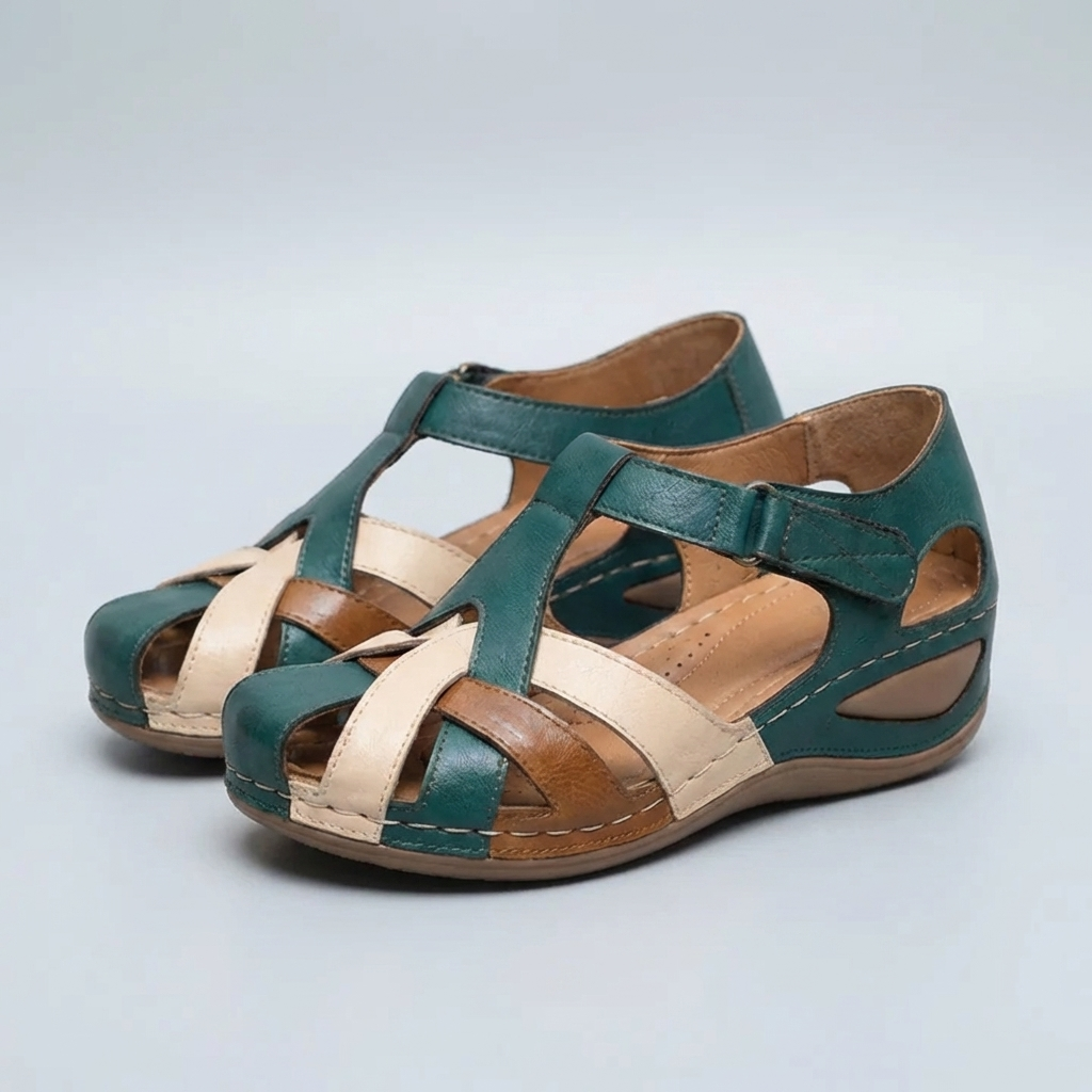 Sandalo a Wedge con Cinturino Intrecciato per Donne