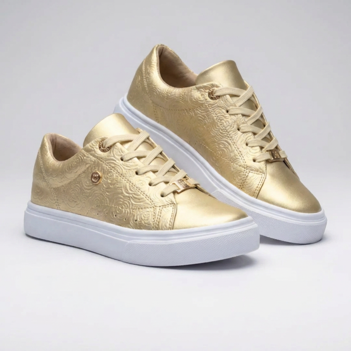 Sneaker in Pelle Embossed con Piattaforma