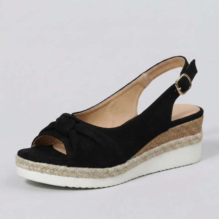Sandalo con Tacco a Cuneo con Strap Crossover per Donne