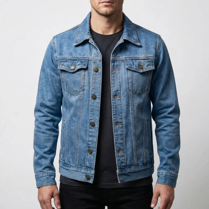 Giacca Trucker Uomo Classica con Bottoni