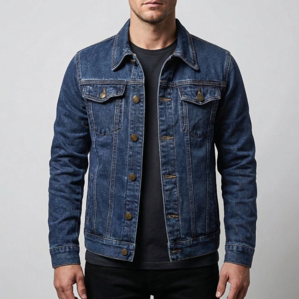 Giacca Trucker Uomo Classica con Bottoni