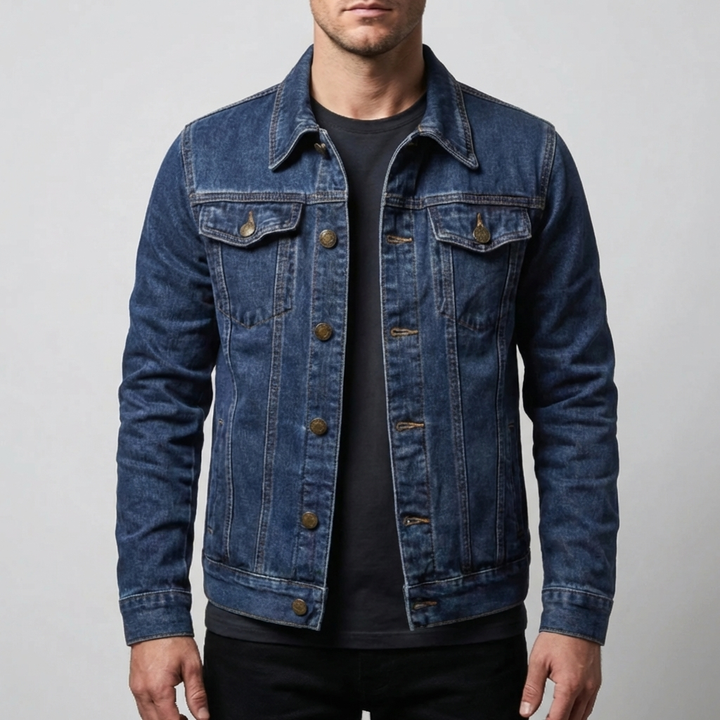 Giacca Trucker Uomo Classica con Bottoni