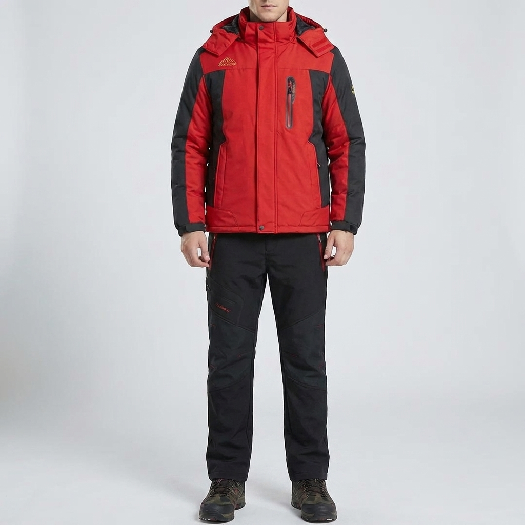 Set di Giacca e Pantaloni Outdoor Isolati con Cappuccio