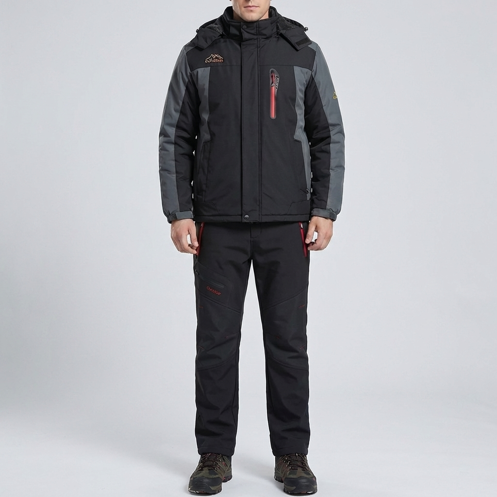 Set di Giacca e Pantaloni Outdoor Isolati con Cappuccio
