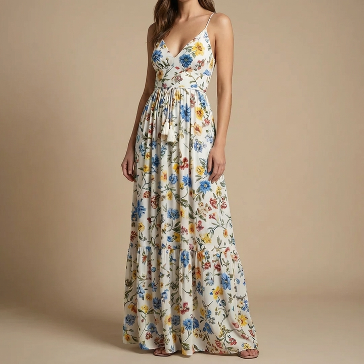 Abito Maxi Boho con Stampa Floreale