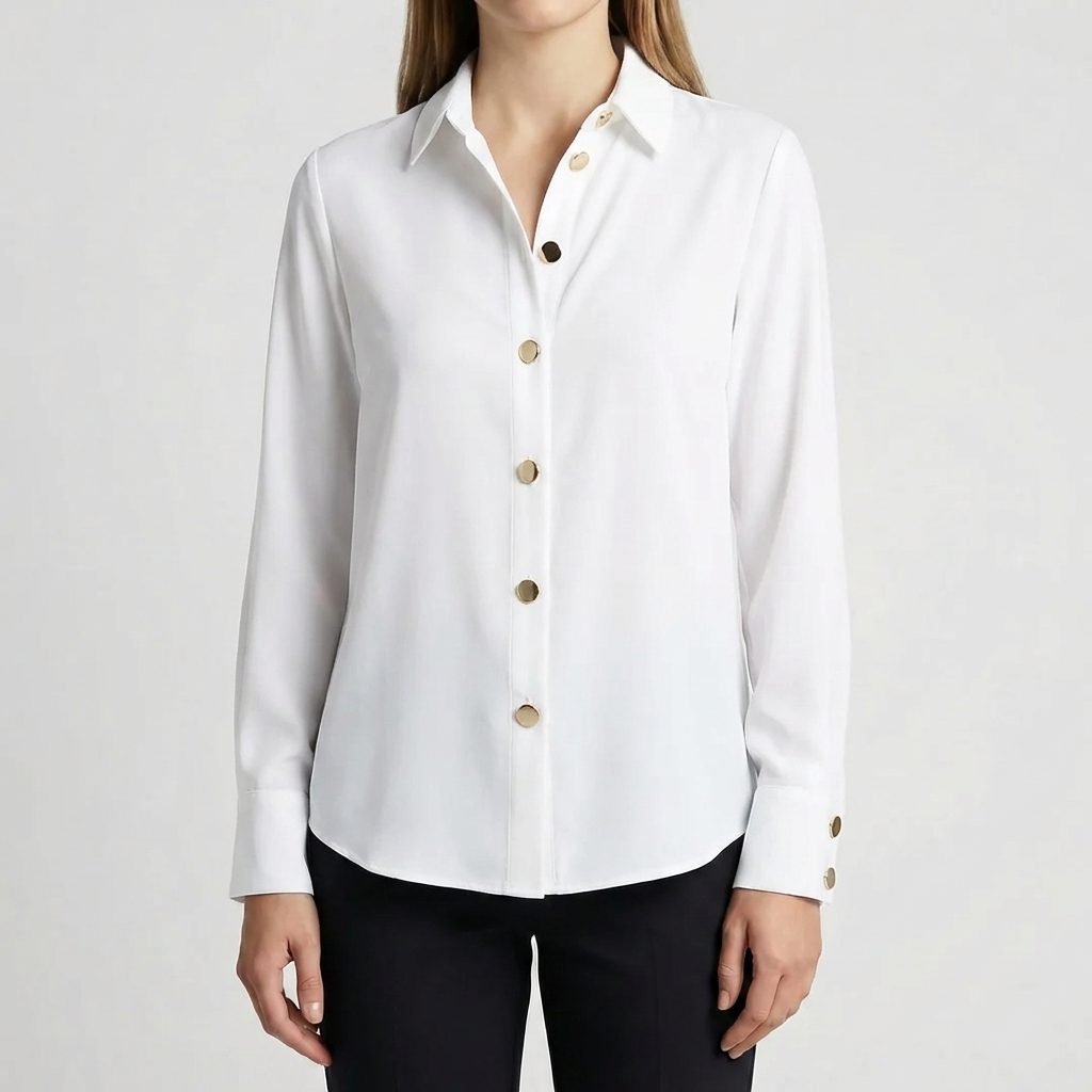 Camicia Con Bottoni Padded Per Donne