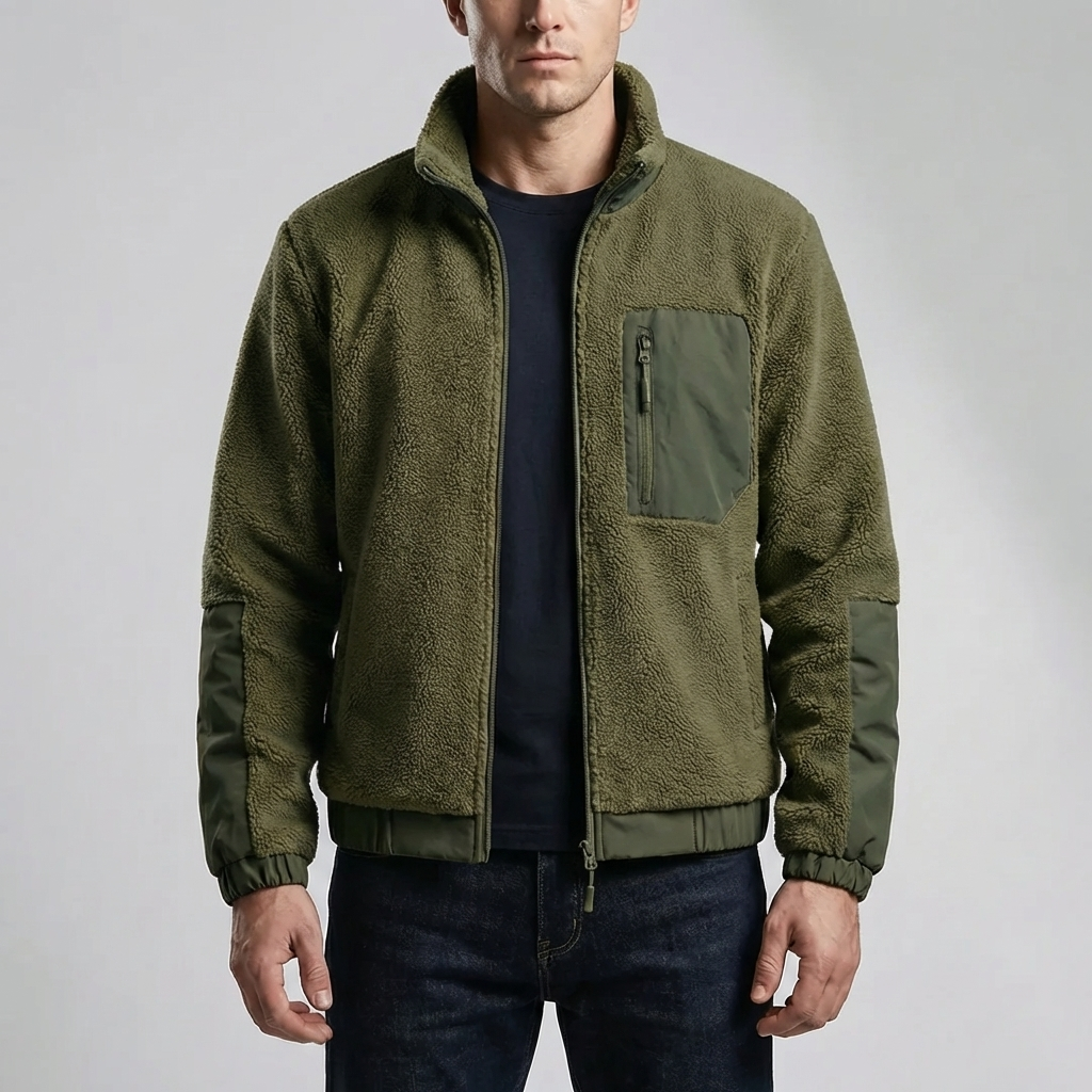 Giacca in Pile con Zip Completa per Uomini