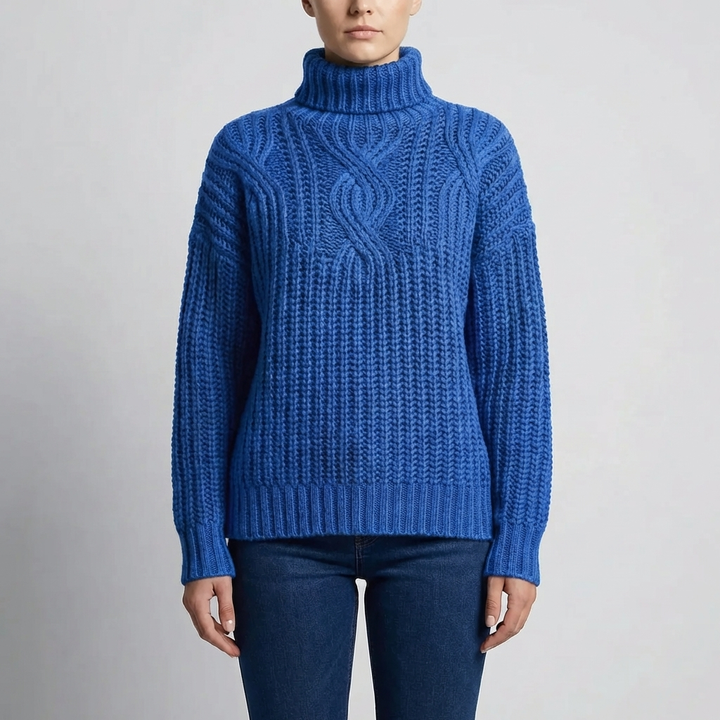Maglione Pullover a Collo Alto in Maglia per Donne