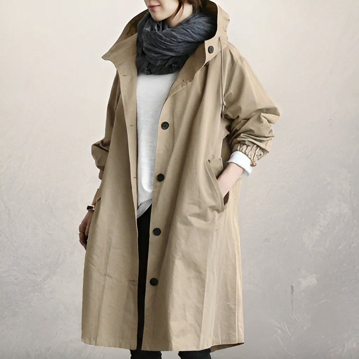 Cappotto Trench Hooded Classico per Donne