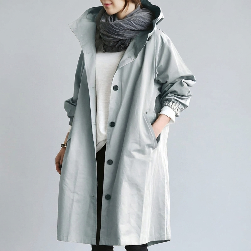 Cappotto Trench Hooded Classico per Donne