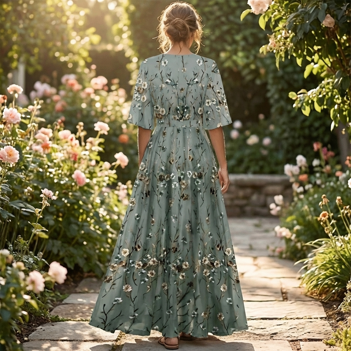 Abito Maxi a Stampa Floreale da Donna