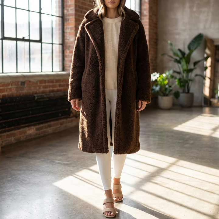 Cappotto Lungo Teddy per Donne