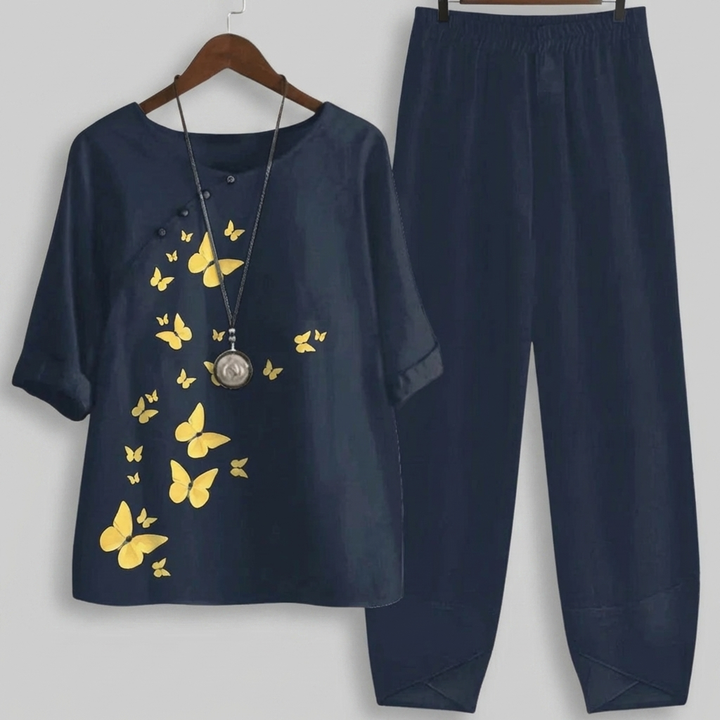 Set Due Pezzi Floreale Vintage per Donne