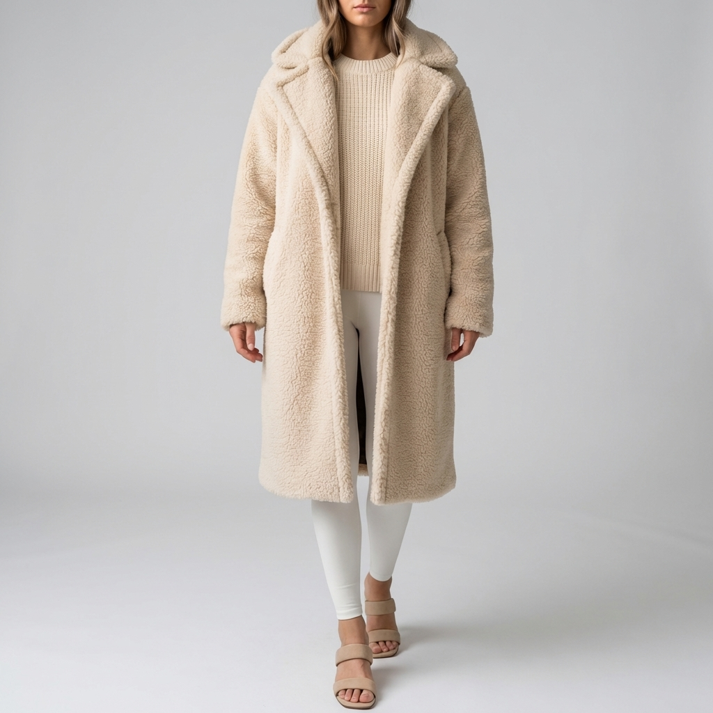 Cappotto Lungo Teddy per Donne