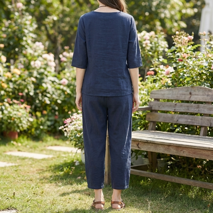 Set Due Pezzi Floreale Vintage per Donne