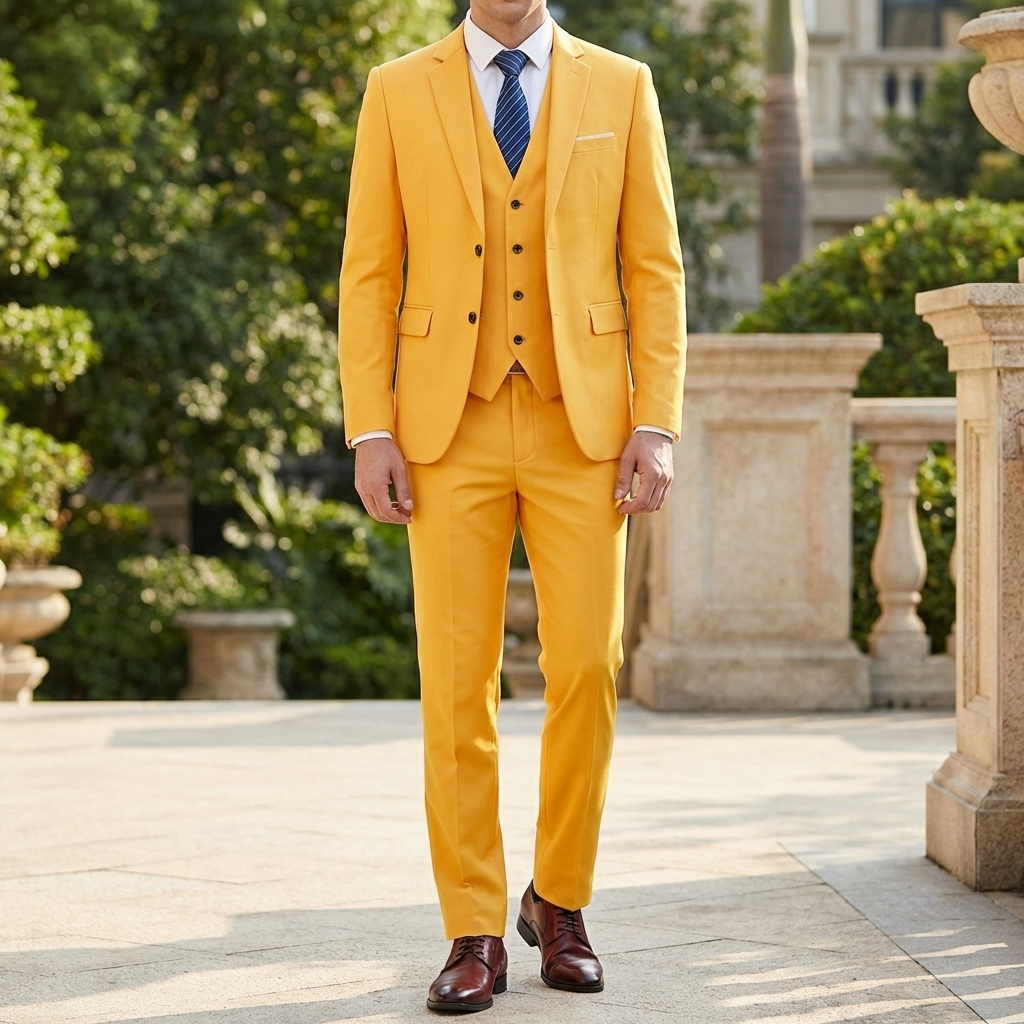 Abito Slim Fit di Lusso a 3 Pezzi per Uomini