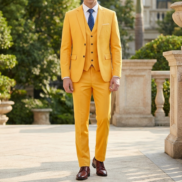 Abito Slim Fit di Lusso a 3 Pezzi per Uomini