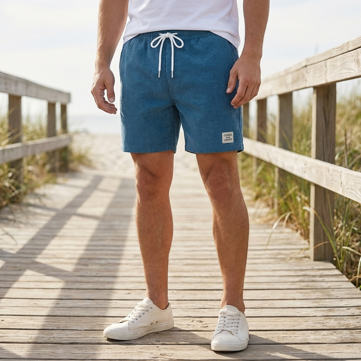 Pantaloni Corti in Corduroy Casual per Uomini