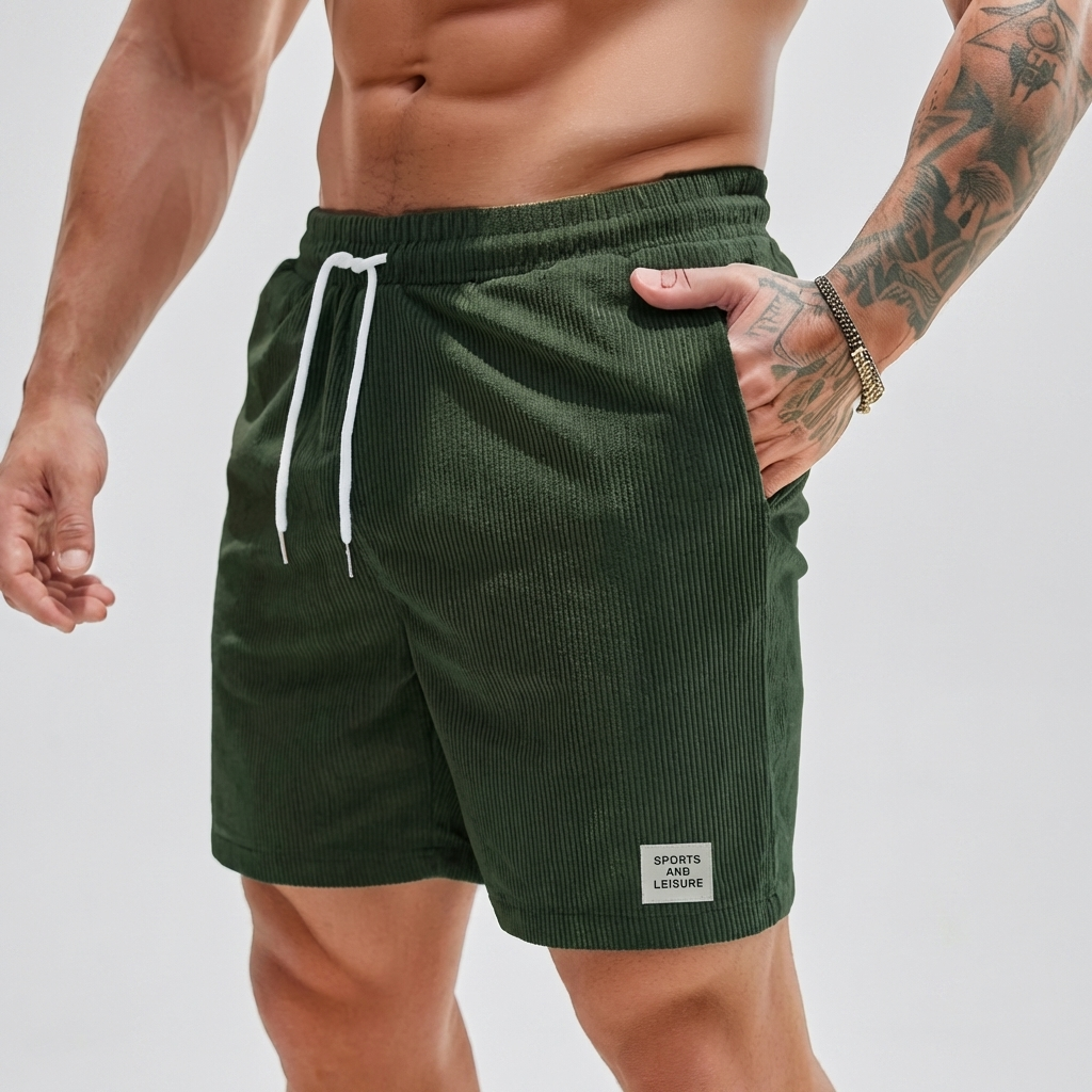 Pantaloni Corti in Corduroy Casual per Uomini