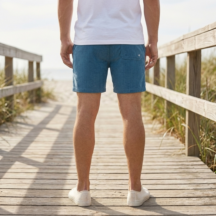Pantaloni Corti in Corduroy Casual per Uomini