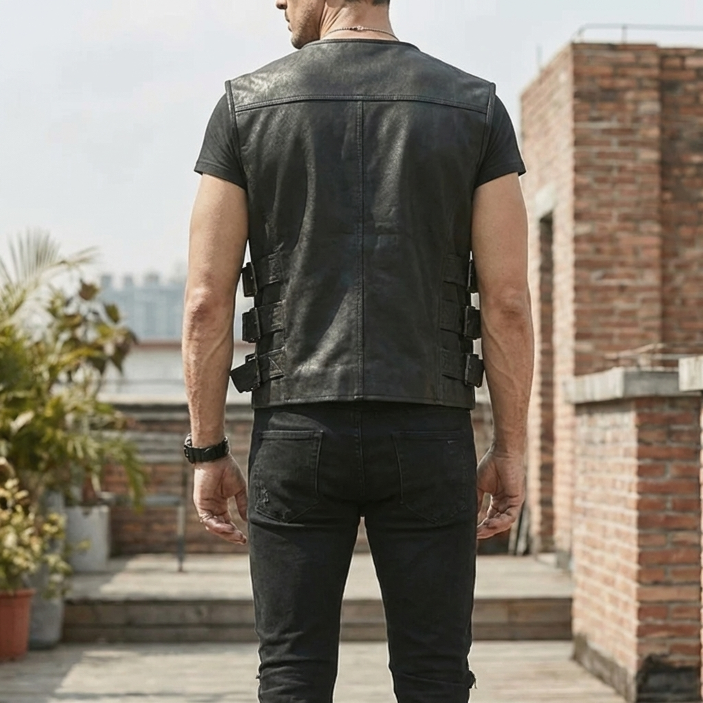 Gilet in Pelle Moda per Uomini