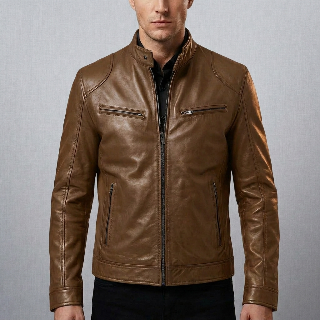 Giacca in Pelle Classica per Uomo
